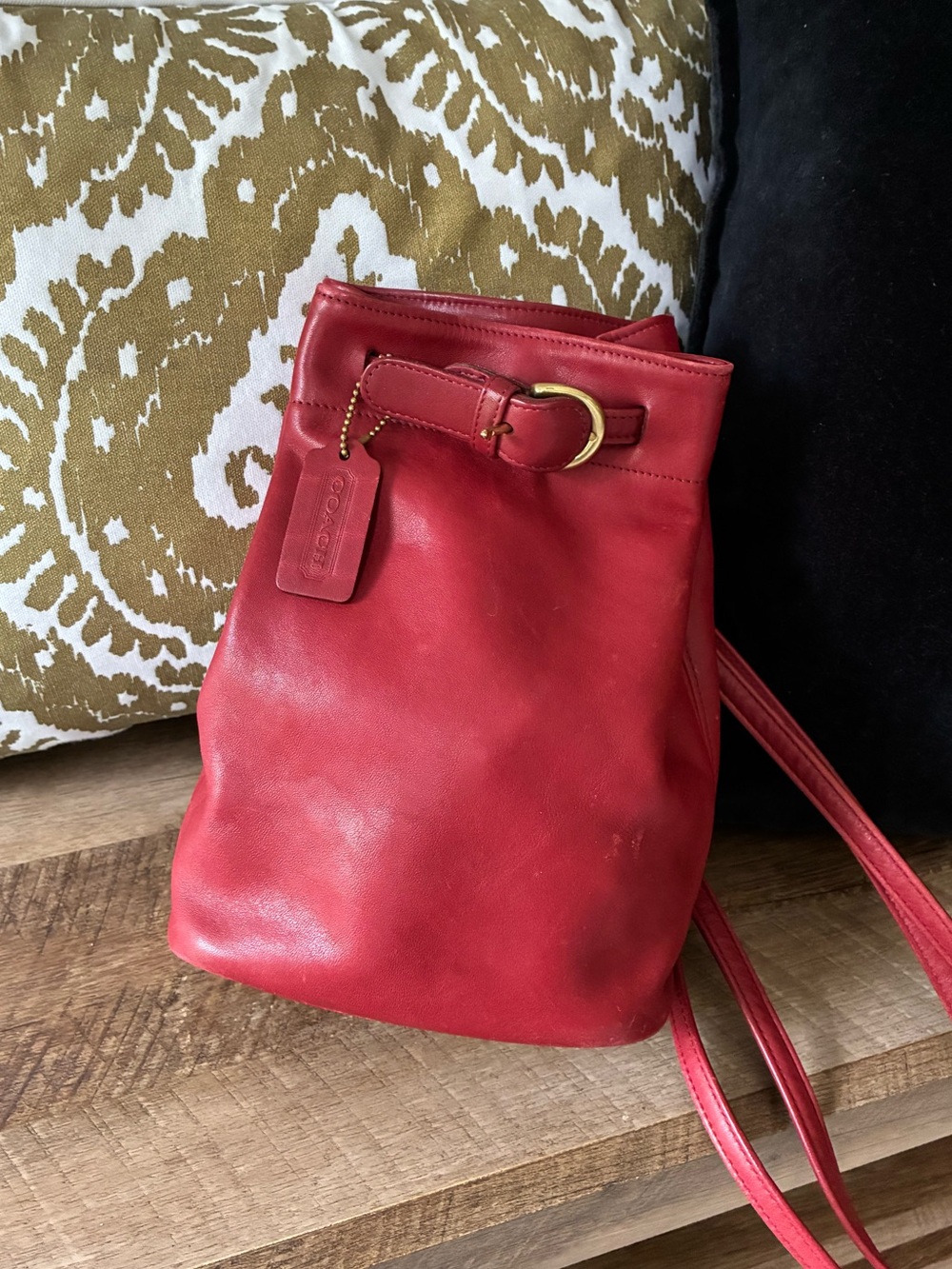 Coach Soho Cornelia Leather Backpack Crossbody Sling Bag, 4162, Vintage, Red